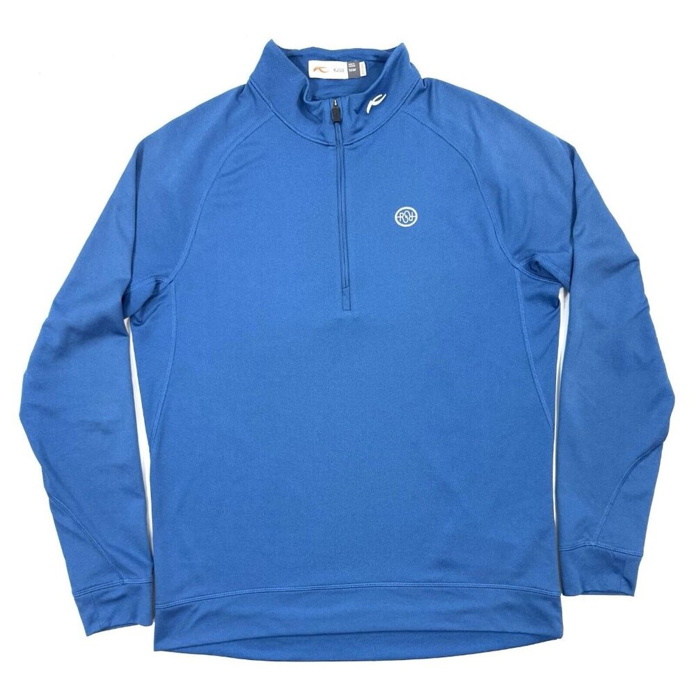 KJUS Keano 1/2 Zip Pullover Mens Size Medium 50 Blue Golf Performance UPF 50+